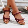 N Nü Age Reduction Bow Flat Slippers Summer Fashion Casual Lightweight Outdoor Sandals
