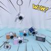 Smiling Face Camera Keychain With LED Light And Sound Effect Detail Creative Hanging Pendant For Parties Gifts
