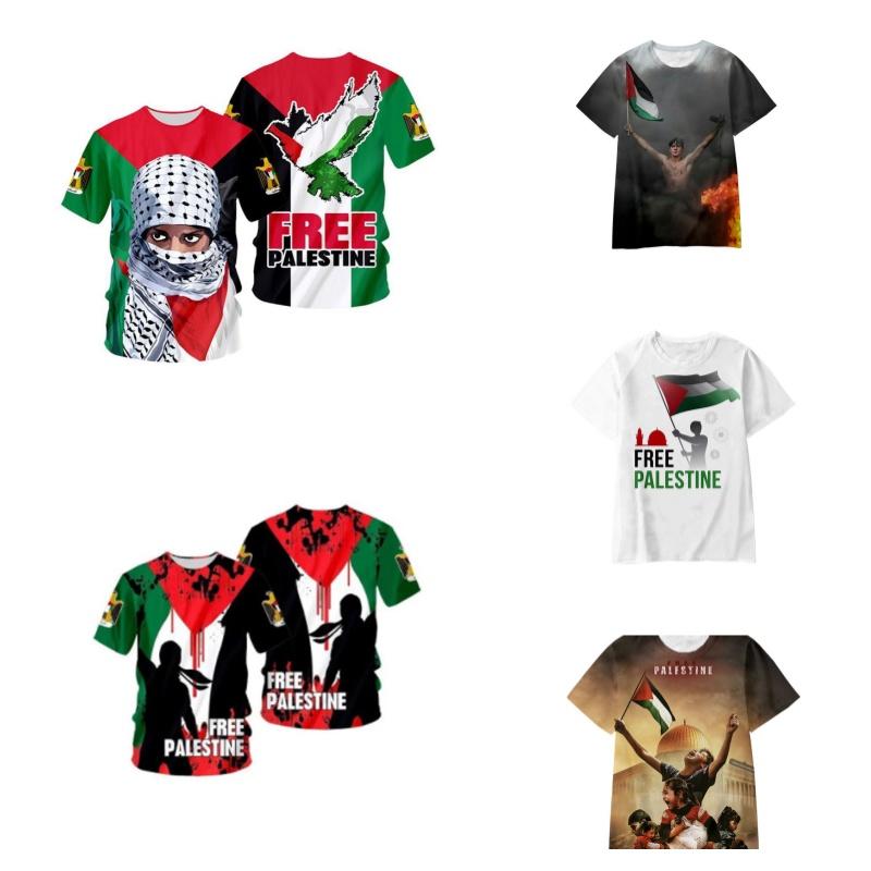New Autumn Collection 3d Printed Palestinian Flag T-shirt Casual And Loose-fit