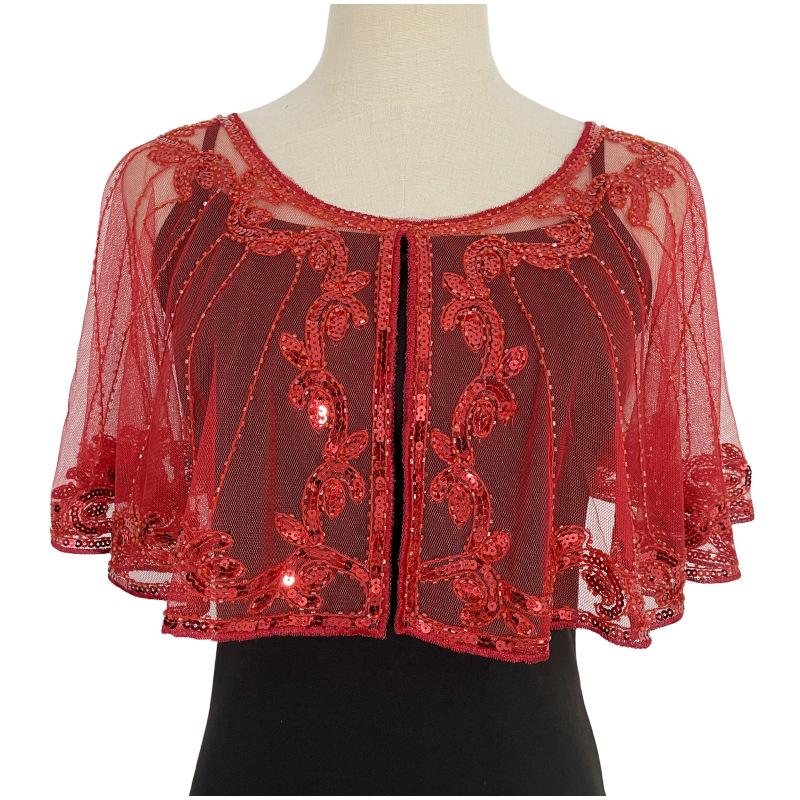 

Sequin Lace Evening Shawl - Women s Elegant Party & Dance Cover-Up