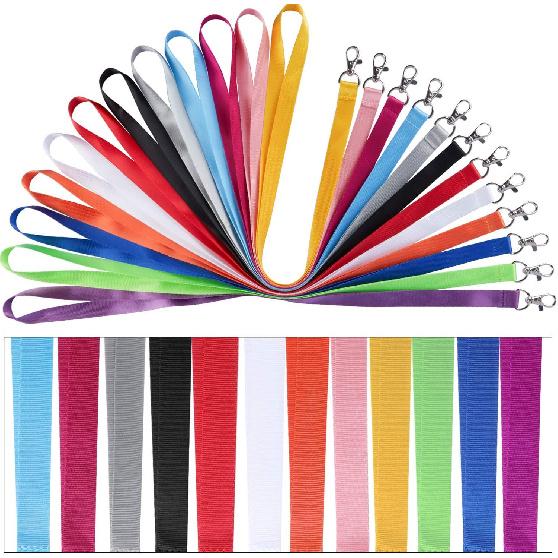 YOUOWO Lanyards 12 Pack Neck Office Lanyard 12 Colors White Blue Black Apple Green Red Pink