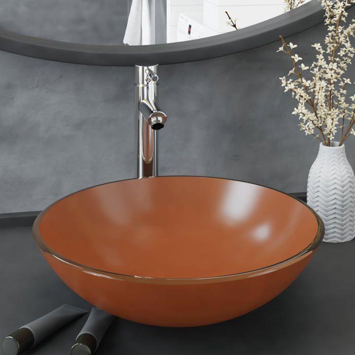 VidaXL Lavabo de Bain avec Robinet et Drain à Poussoir Vasque à Poser de Toilette Lave-mains de Salle de Bain Lavabo de 3098454