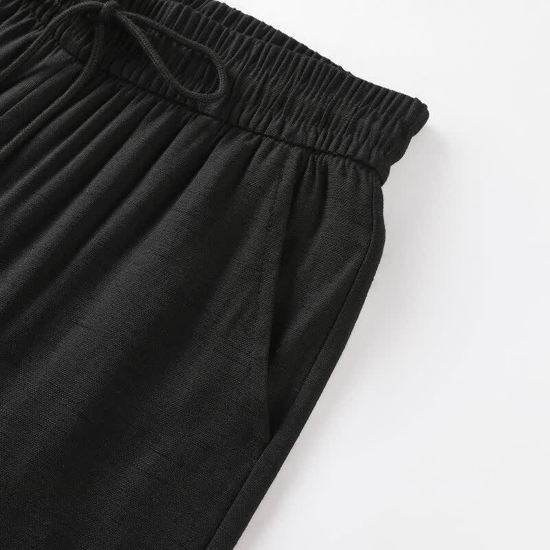 La Chapelle Women's Linen Blend Straight Leg Casual Pants