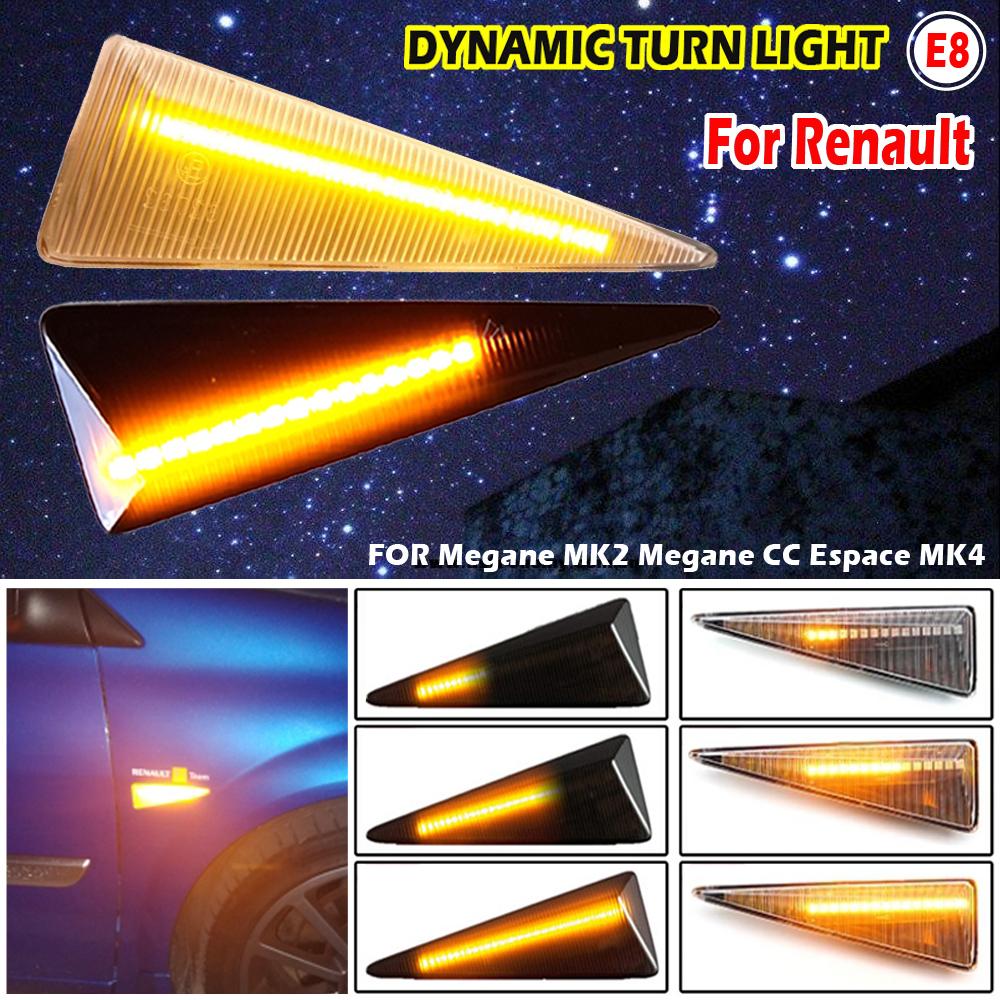 2pcs Led Dynamic Turn Signal Side Marker Light Sequential Blinker Lamp For Renault Espace MK4 Vel Satis Wind Avantime Megane 2