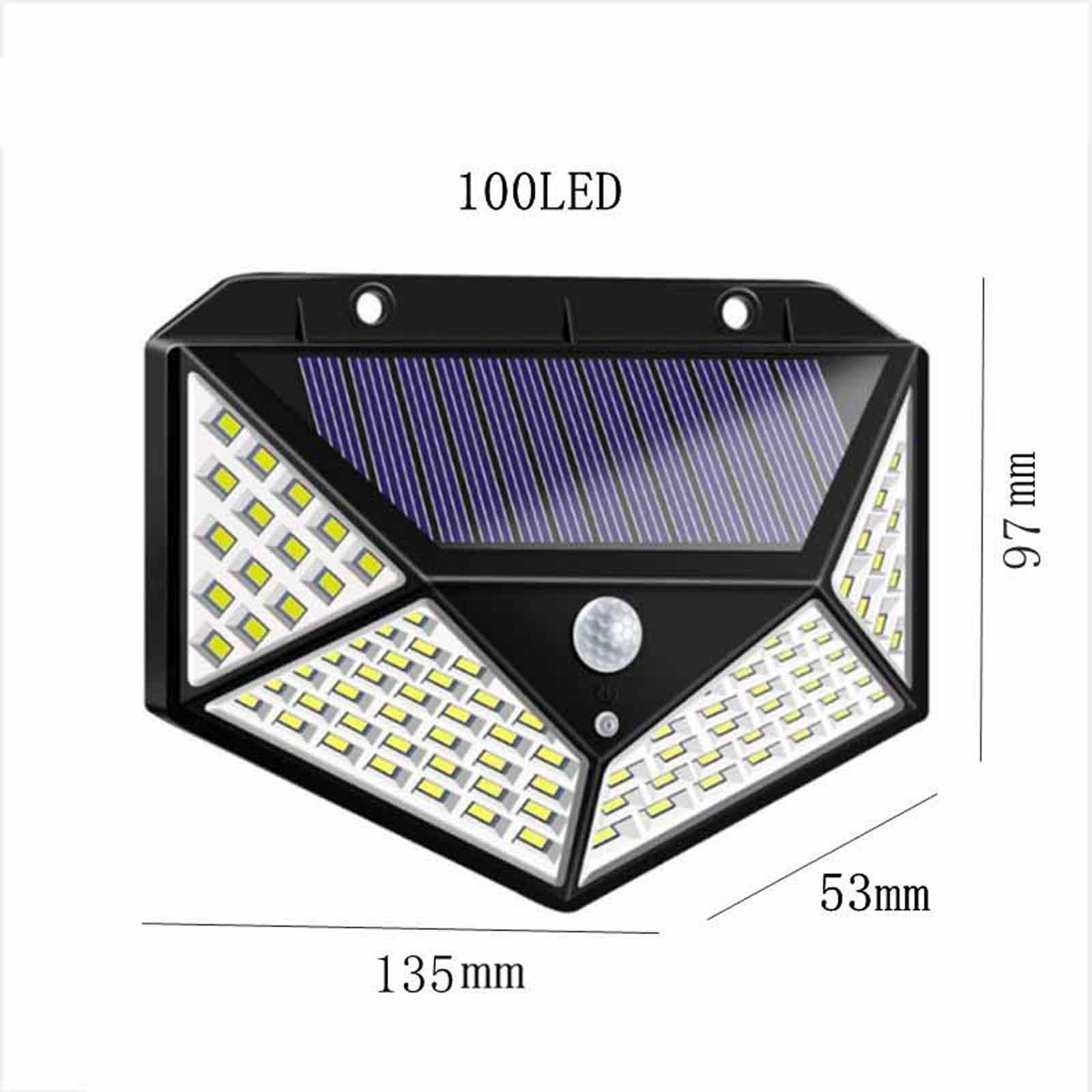 

Solar-Powered Wall Light, Four-Sided Illuminated Outdoor Light with Human Motion Detection for Courtyard & Garden One Size