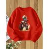 European sizes Kids' Round Neck Hoodie Fashion Print Versatile Top