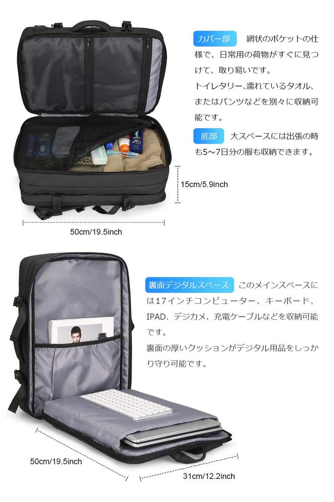 MARK RYDEN Erweiterbarer Business-Rucksack, Groß, Passt für YKK USB, Perfekt für Business und Reisen, Herren-Rucksack, Wasserdicht, 3-Wege-Design, Kapazität, 17-Zoll-Laptops,