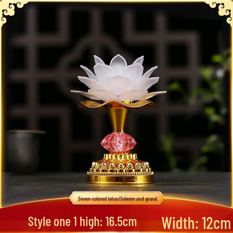 2025 Lotus Bodhisattva Buddha Offering LED Lamp: Colorful, Everlasting Household Decor