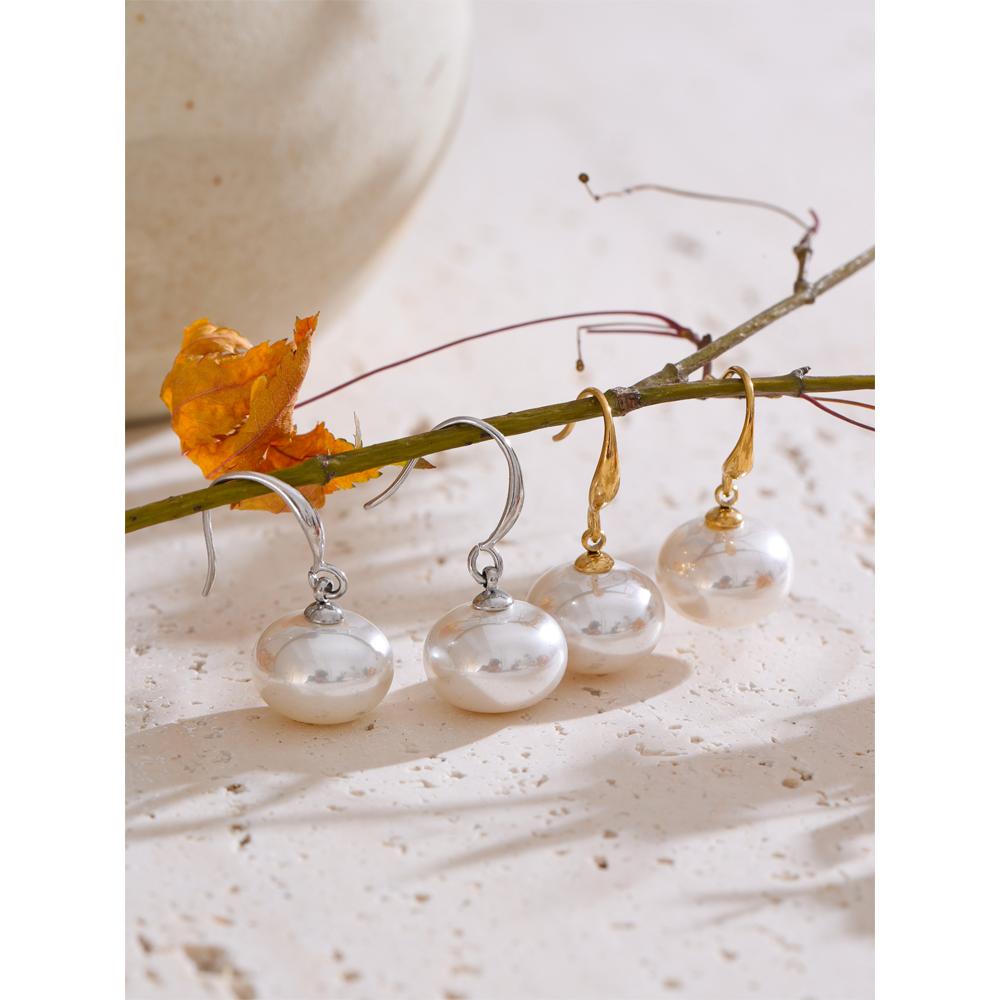 Eetit Simulated Pearls Chic Dangle Earrings for Women Prevent Allergy Stainless Steel Daily Jewelry High Quality