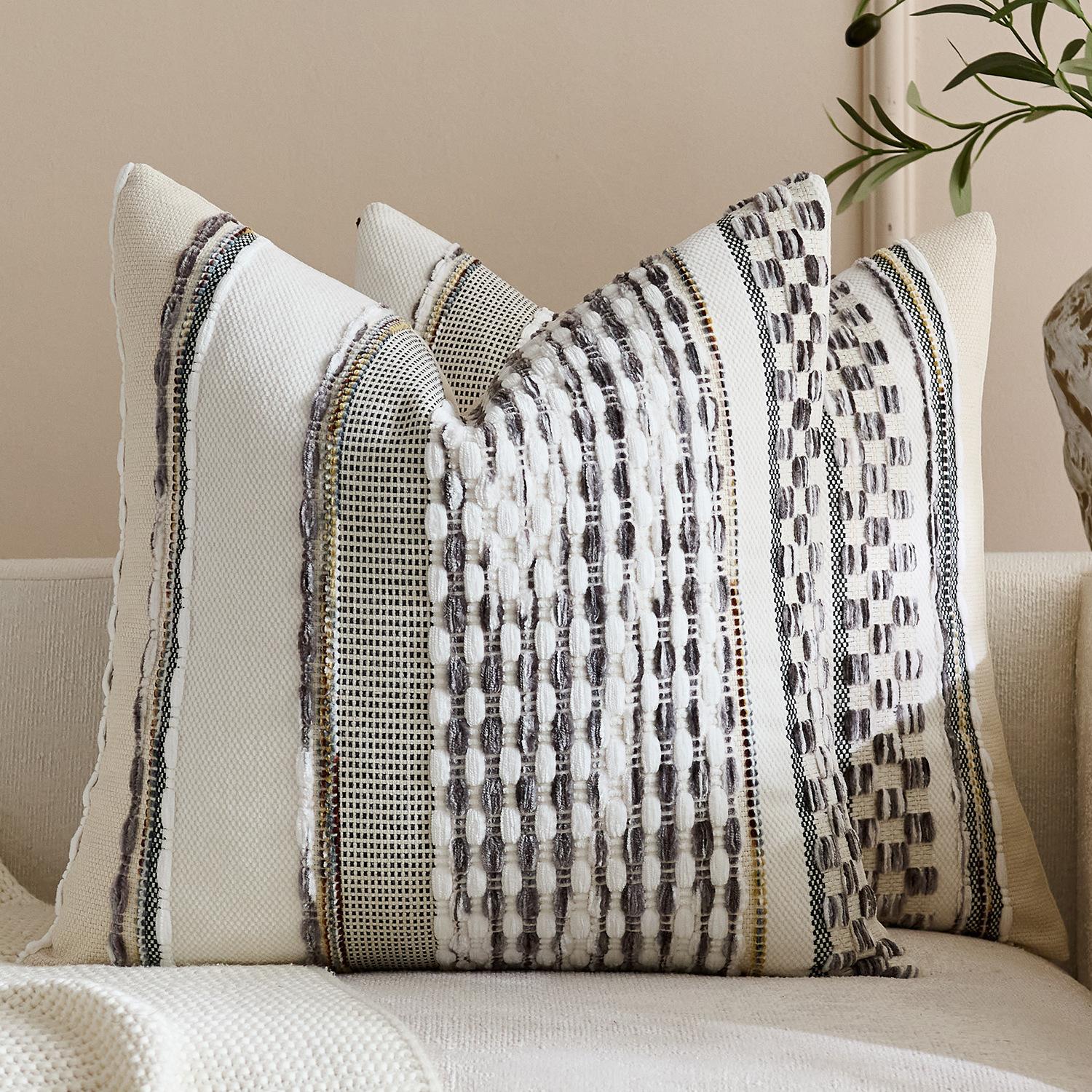 2026 Nieuwe Boheemse Stijl Kussenhoes Chenille Vintage Sierkussenhoezen Zomer Bank Slaapkamer Decoratief Handgemaakte Kussensloop 45x45cm white