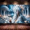 Lady with Long White Hair,Fairy,Dragon DIY 5D Diamond Painting New 2025 Fantasy Woman Full Mosaic Diamond Embroidery Big Size