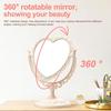 Vintage Rotation Table Mirror, Freestanding Tabletop Makeup Mirror, 360° Double Sided Vanity Tabletop Makeup Mirror for Girl Women Bathroom Bedroom