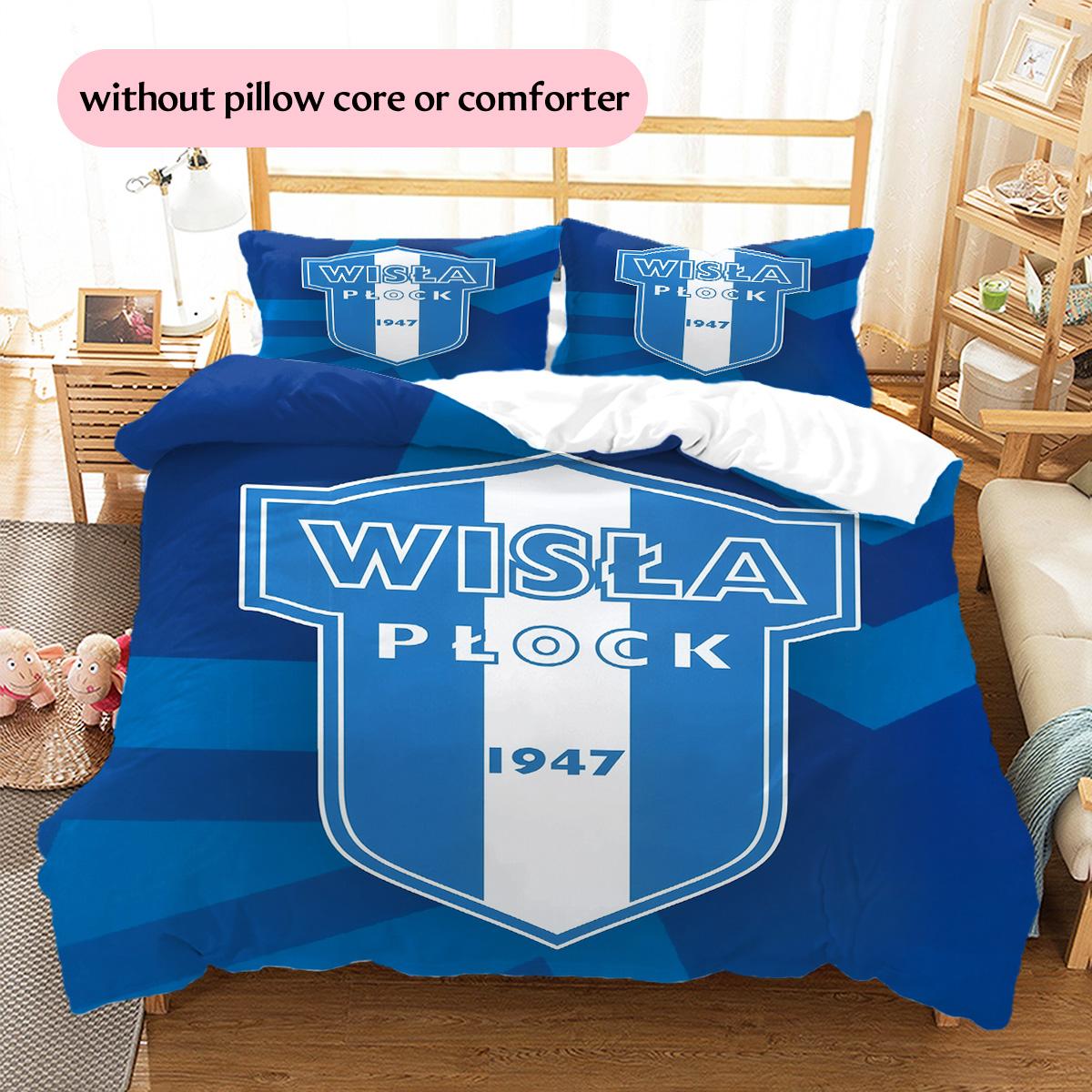 

Wisła Płock Pattern Bedding Quilt Set Home Decoration Gift (1 * duvet cover + 2 * pillowcase without core) 135x200cm