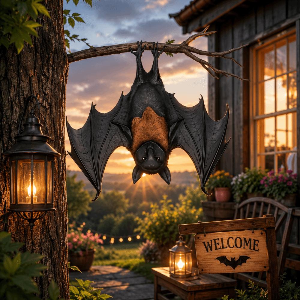 Gothic Style Bat Decorative Plate Iron Garden Decoration Home Decoration  Party Supplies