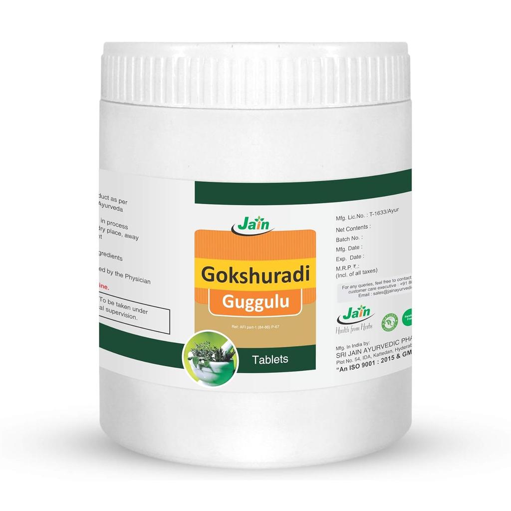 Jain Gokshuradi Guggulu Ajurvédské tablety 1000 ks Přírodní podpora trávení a wellness