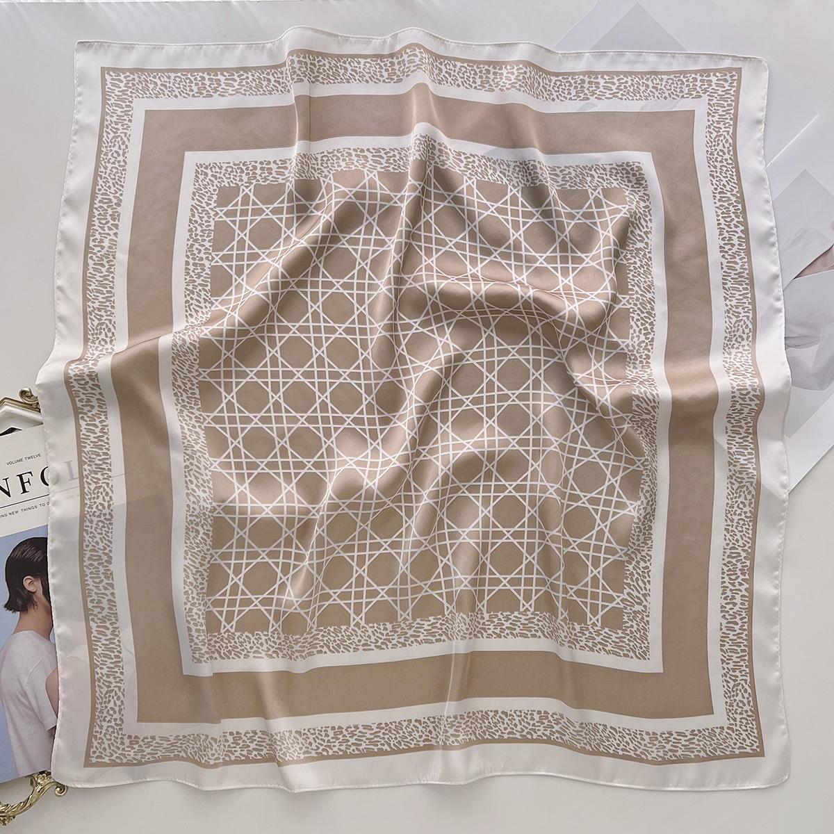 

Синий Геометрический Простые Линии Весенне-Летний Шелковый Платок Универсальный Повседневный Профессиональный Шейный Платок Маленький Квадратный Платок 66cm