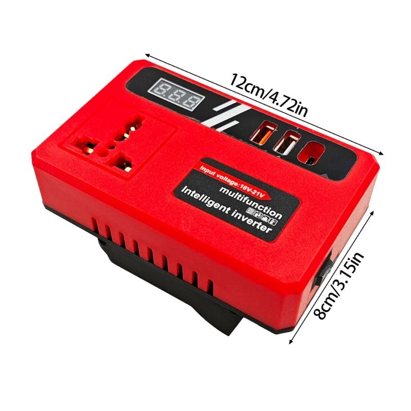 Multiple Outlet Intelligent Battery Inverter 18-21V To 220V Inverter Adapter Power Supply Inverter for Home Appliance