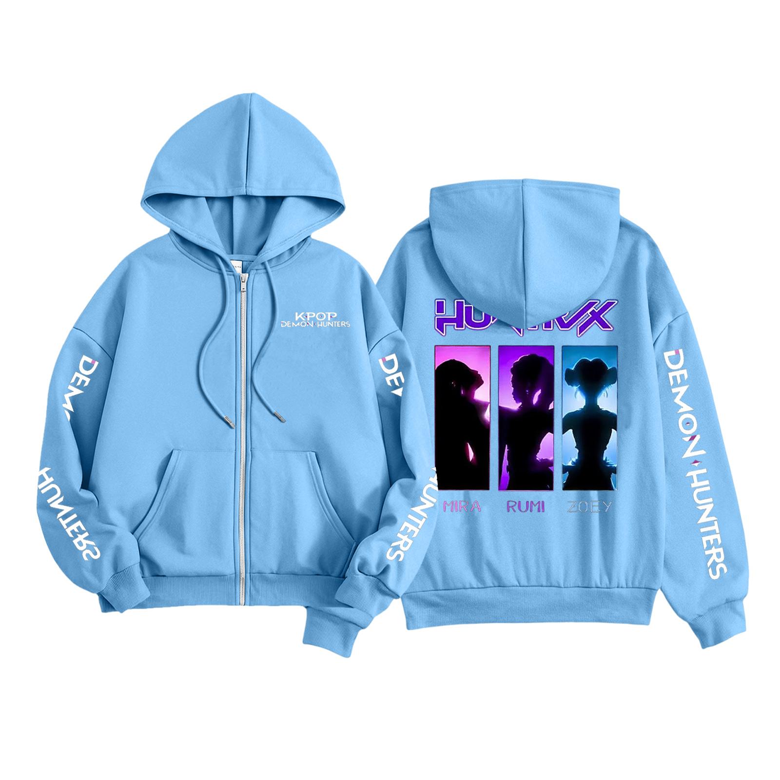 

Детская мода Женская легкая толстовка с длинным рукавом на молнии Толстовка с принтом и карманами 100 синий