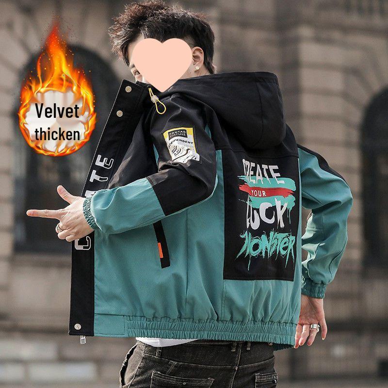 

Men s Spring & Autumn Korean-Style Casual Hooded Jacket M for 40-47.5kg