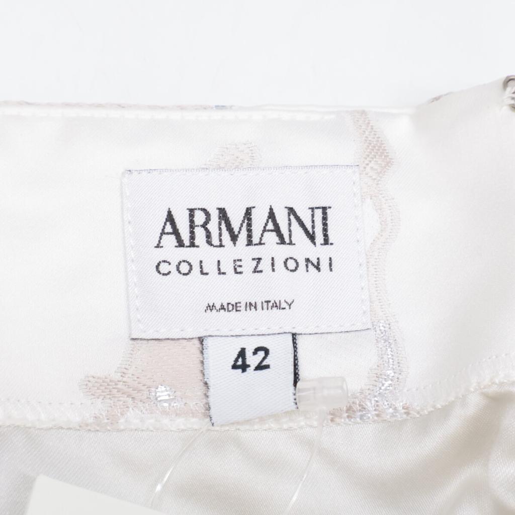 Armani Collezioni [/Domestic Regular] Flower Print Sleeveless Top Dress 42 White / SilverUsed