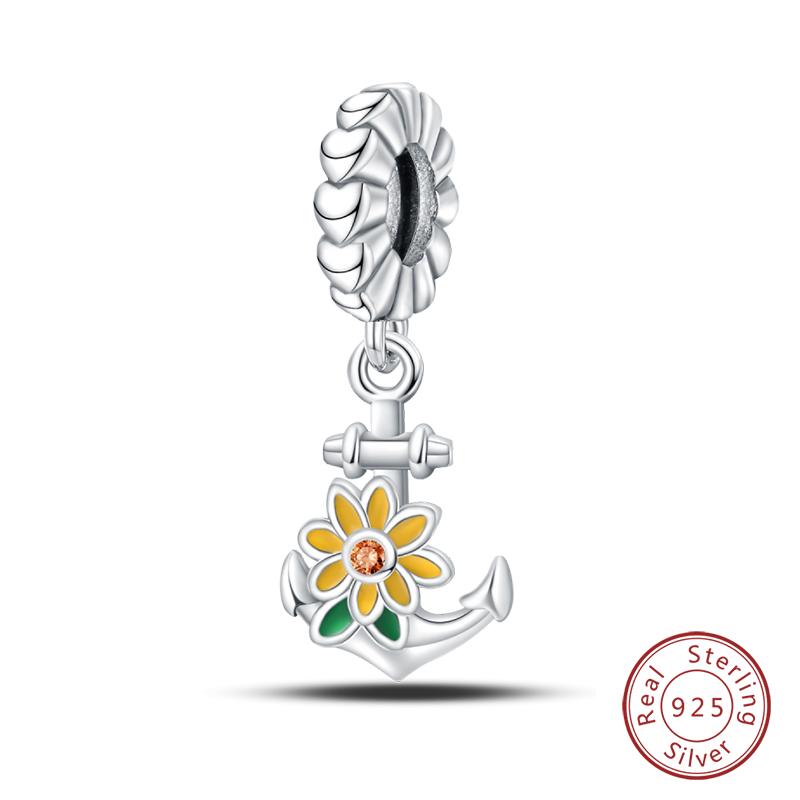 100% Copper Butterfly Fairy Dream Ocean Shell Pearl Mermaid Sea Turtle Sunflower Charms Beads Fit Qikaola Bracelets