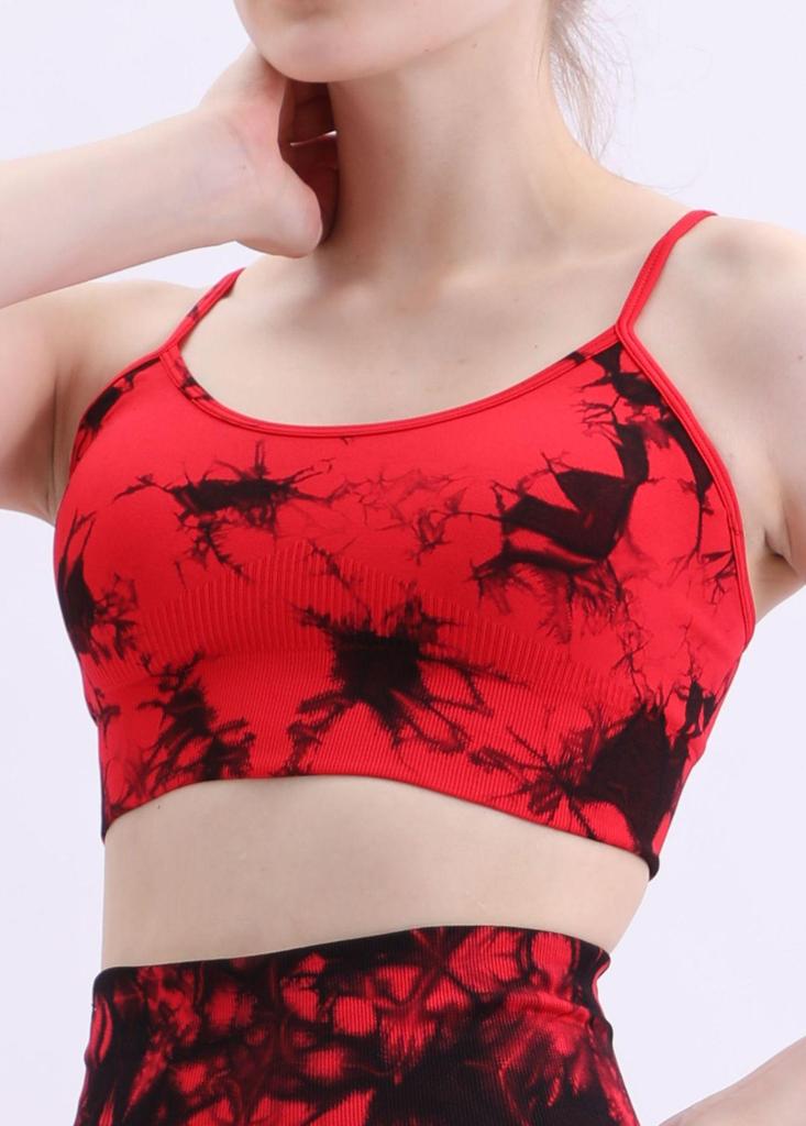 Seamless Tie-Dye Yoga Sports Bra with Stylish Back Design