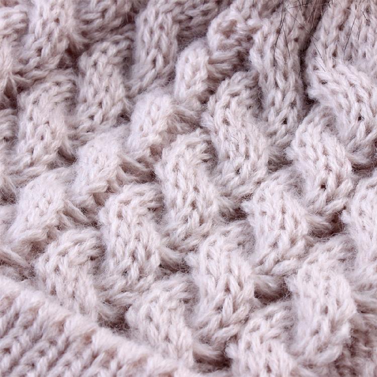 Pom Pom Hat in Matching Style for Parent Children Knitted Caps in Solid Color