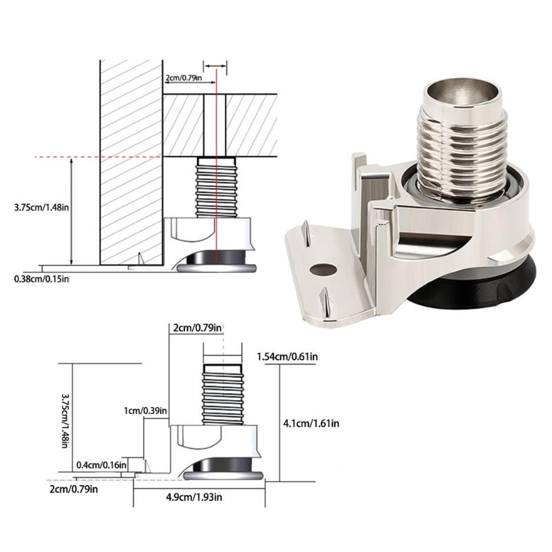 Pacote com 4 Pés Ajustáveis para ArmárioPés de Suporte de Móveis de Metal de Alta Resistência com Design Antiderrapante Para Estabilidade de Guarda-roupa