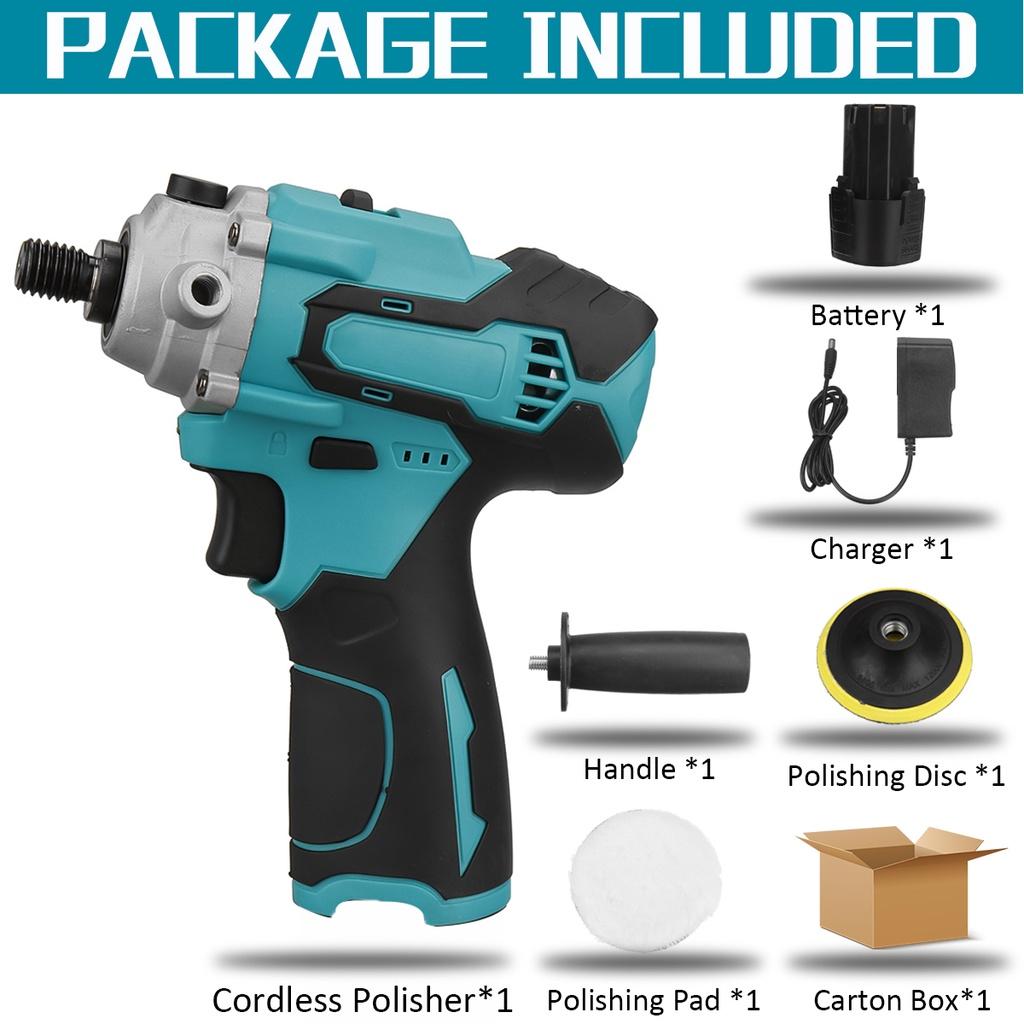 12V Portable Cordless Electric Car Polisher Machine Car Polishing Cleaner Adjustable 5 Speed Rechargeable