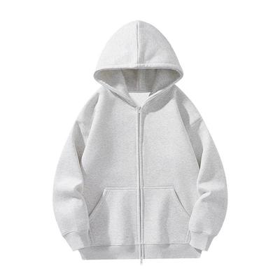 Brand Excellent Unisex Cotton Hooded Cardigan with Double Zipper & Printed Logo