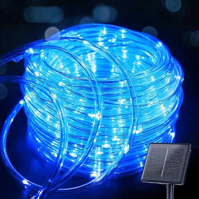 

Waterproof LED Solar String Lights - Outdoor Copper Wire Rainbow Tube Decor Plug 5m 50 Lights