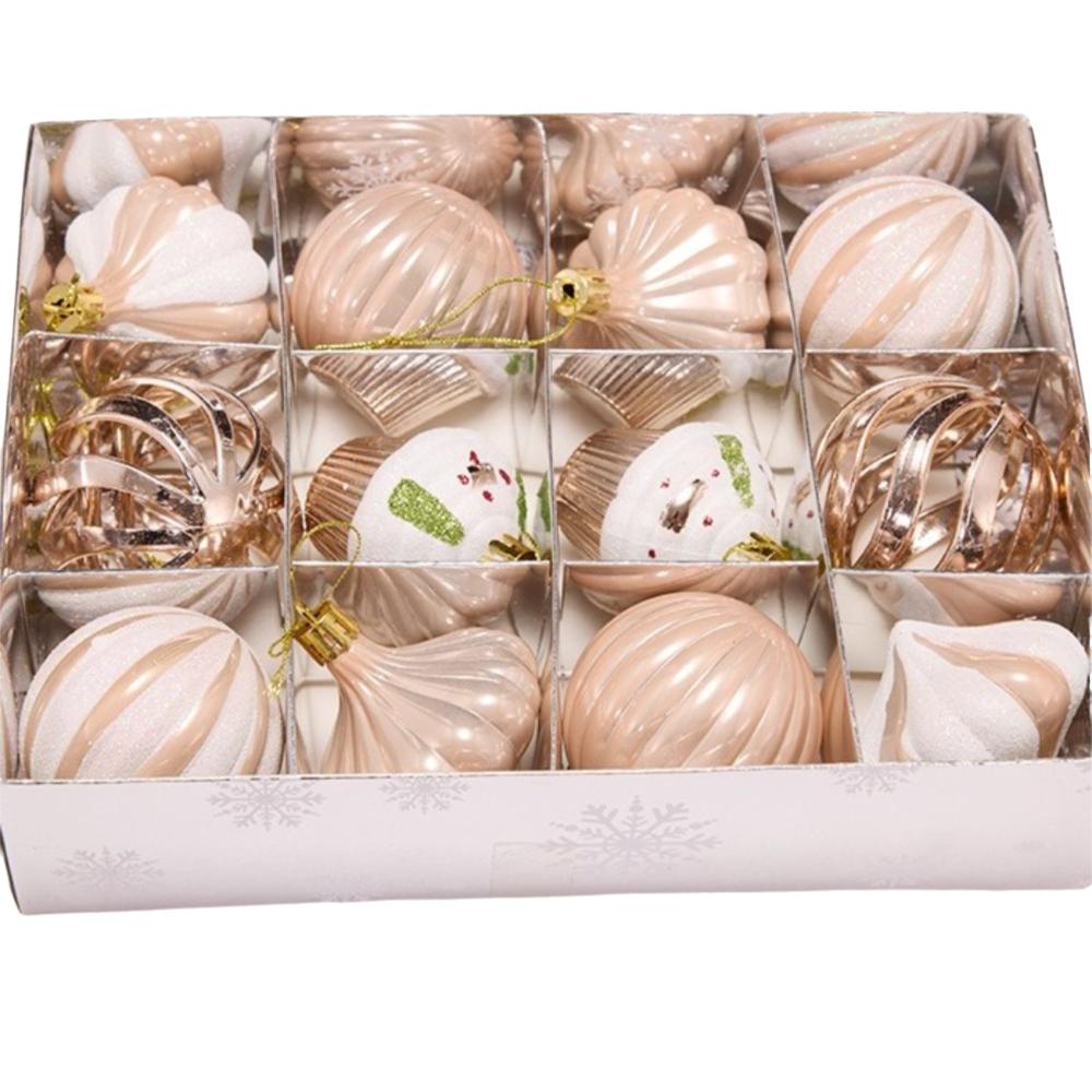 12Pcs/Box 6CM Christmas Hanging Balls Shatterproof Electroplated Painted Christmas Ball Set Plastic Christmas Hanging Ornament