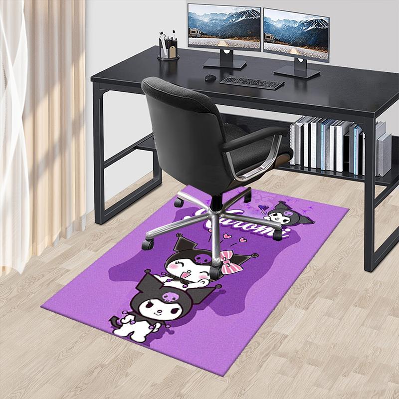 

Kuromi Anime Cartoon Design Chair Mat Non-Slip Carpet for Office Home Decoration Living Room Bedroom Game Room Dormitory Gift All Seasons Universal.E0 60cm by 90cm