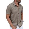 Summer New Men's Solid Color Lapel Short Sleeve Loose Breathable Business Casual Shirt
