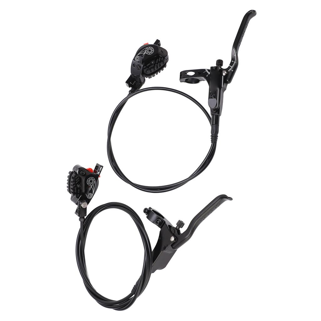 Hydraulic Disc Brake Set Aluminum Alloy 4 Piston Front and Rear Bilateral Hydraulic Brake for Mountain Bike
