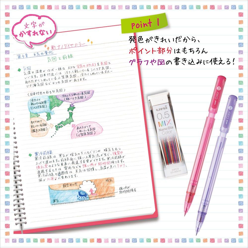 Mitsubishi Pencil Mechanical Pencil Unicolor 0.5 Erasable Color Lead Sharp Mint Blue M5102C.32