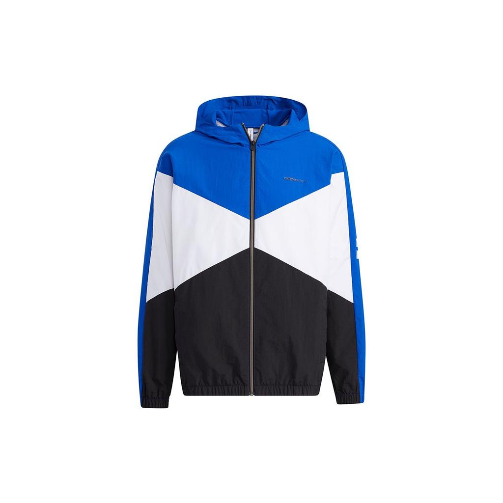 Adidas Neo Embroidered Logo Patchwork Color Block Hooded Jacket Men Jacket Blue GP5687