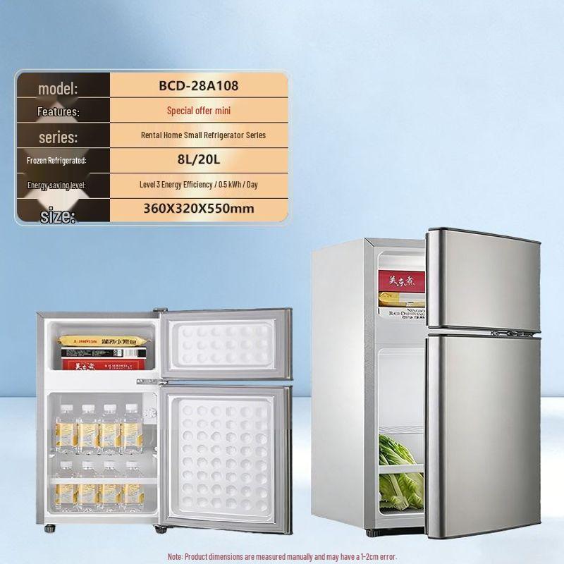 Smart Energy-Saving Double Layer Mini Fridge-Freezer