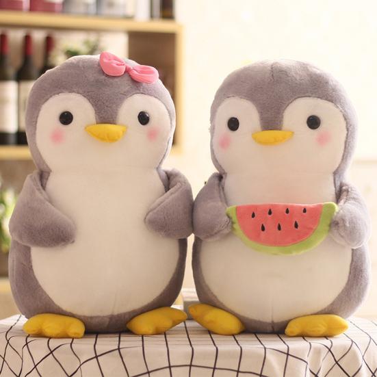 Cute Penguin Hugging Fruit Plush Stuffed Doll Kids Toy Home Decor Valentine Gift