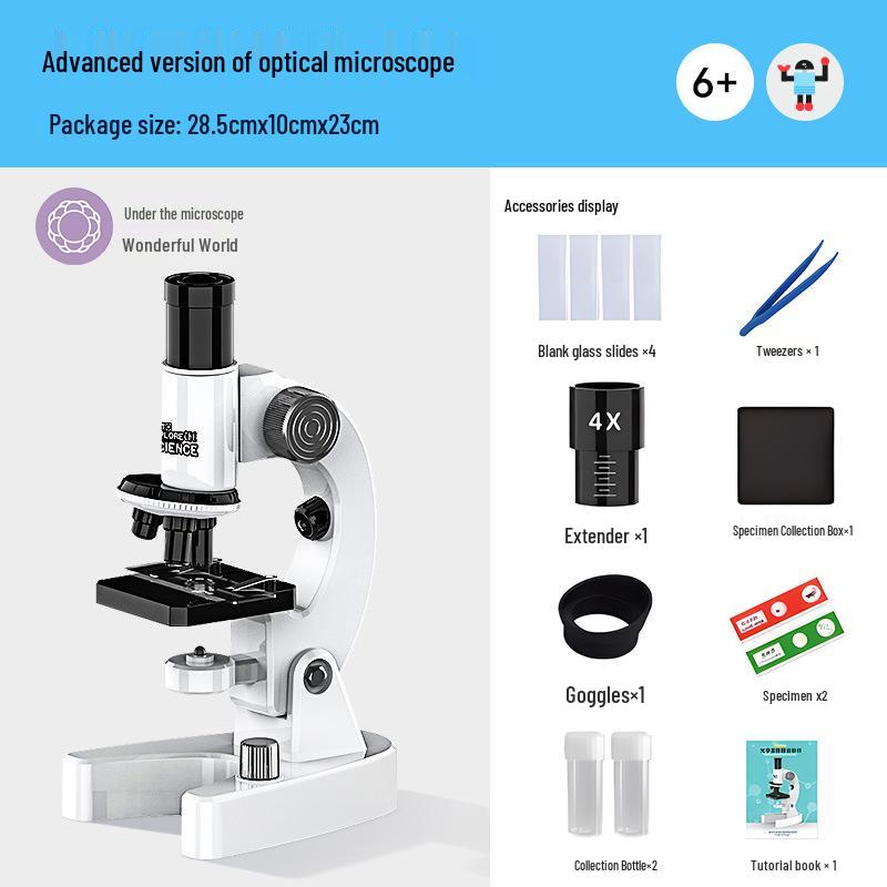Hochauflösendes biologisches Mikroskop für Kinder im Alter von 6-12 Jahren: Ideal für den Unterricht über Zellen, Bakterien und Mikroorganismen in Grund- und Mittelschulen