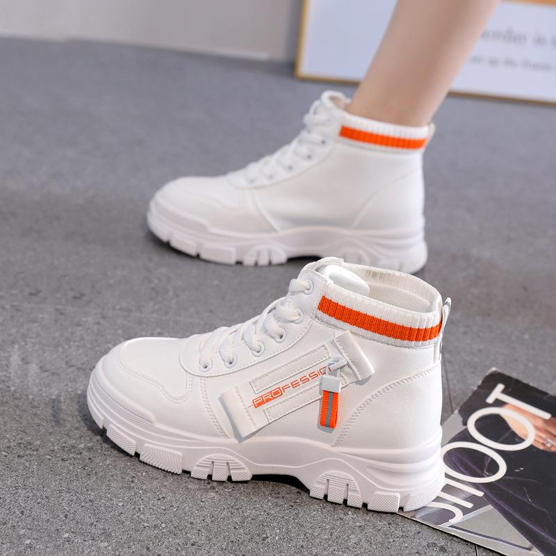 Women's High-Top White Sneakers - 2025 Korean Trend, All-Match, Autumn Style QR522