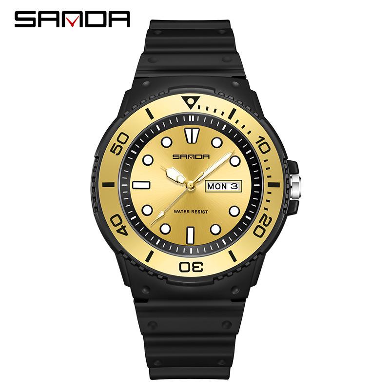 Sanda Luminous Quartz Watch: Waterproof Unisex Digital Sports Wristwatch
