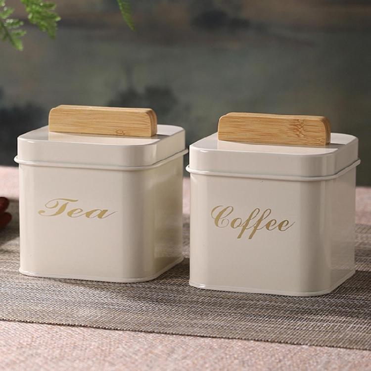 Bamboos Lid Canister For Coffee Bean Loose Teas and Candy Food Storage Container Jar Kitchen Organization Tool