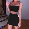 JPNTKY Women's Fashion Summer Spring Solid Color Print Sleeveless Square Collar Casual Dresses