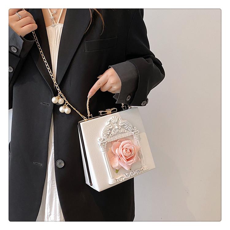 

JIAERDI Gothic Dark Y2k Messenger Bag Women New Harajuku Pearl Chain Casual Crossbody Bags Female Vintage Luxury Designer Bag