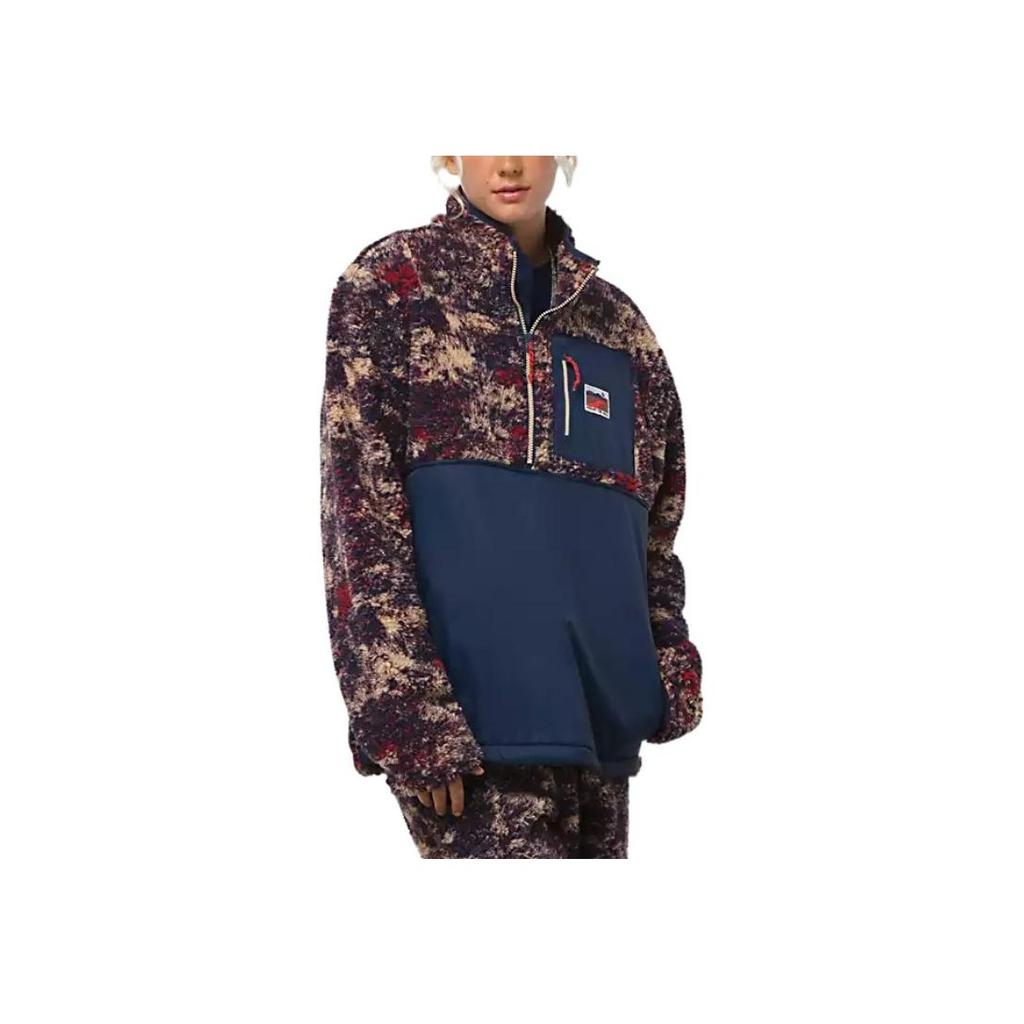 Vans Color Block Design Half Zip Stand Collar Pullover Sweatshirt Unisex Sweatshirt Multi-color VN00008FLKZ