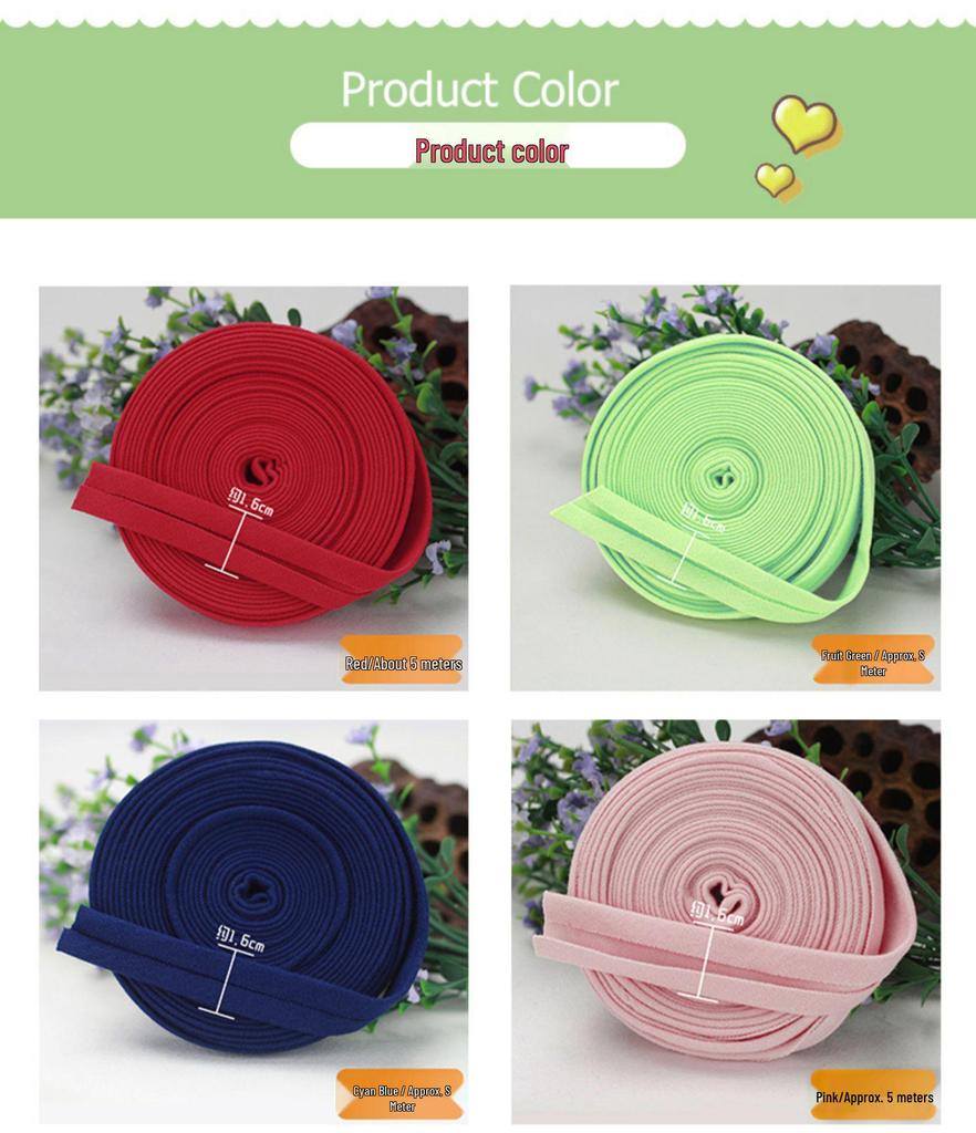 Elastic Cotton Knit Piping Tape for Baby Clothes and No-Iron Decoration