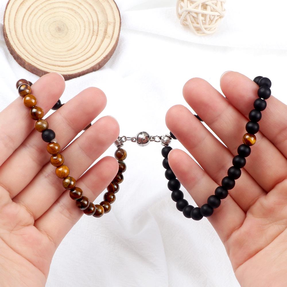 6mm Magnetic Couple Bracelets Set - Memorial Gift for Him & Her