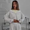 Spring and Autumn Sports Style Casual Women's European and American Hooded Waist Short Top Drawstring Pants Two-piece Set