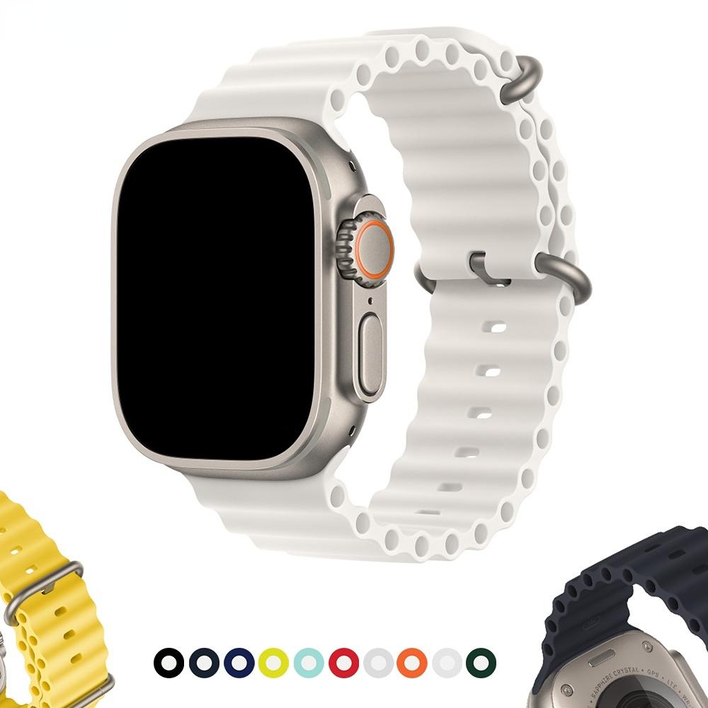 Ocean Band for Apple Watch Ultra Series 8 7 6 SE 5 4 3 2 1 Silicone Strap for iWatch Sport Stretch Bracelet Ultra 49mm 45mm 44mm 40mm 41mm 42mm 38mm